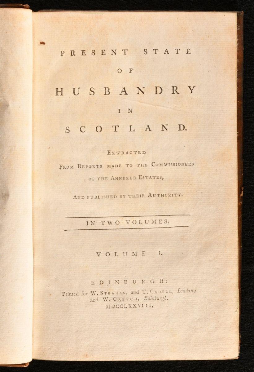 European 1778-84 Present State of Husbandry in Scotland For Sale