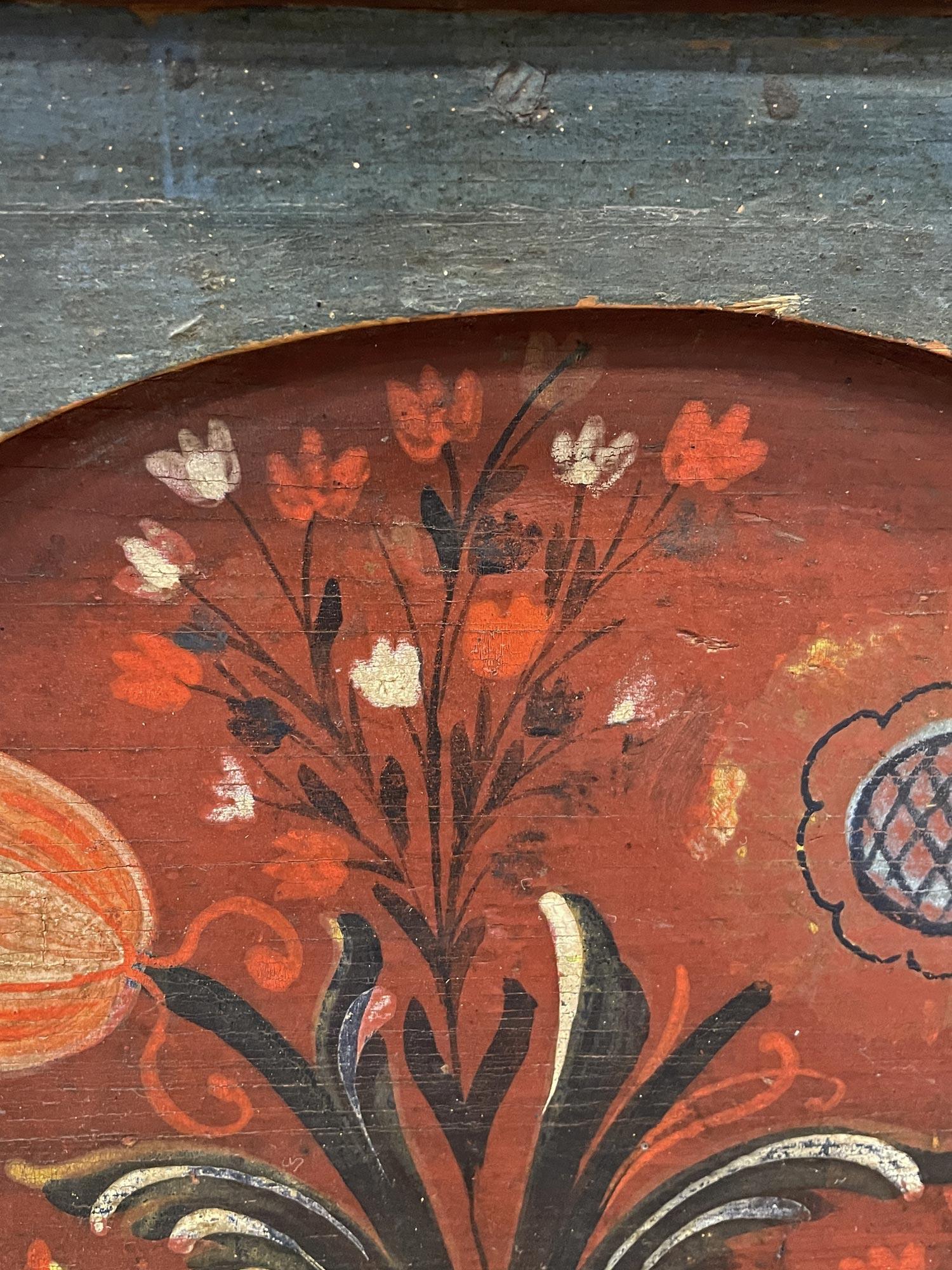 1778 Blue Alpine Painted Blanket Chest in vendita 9