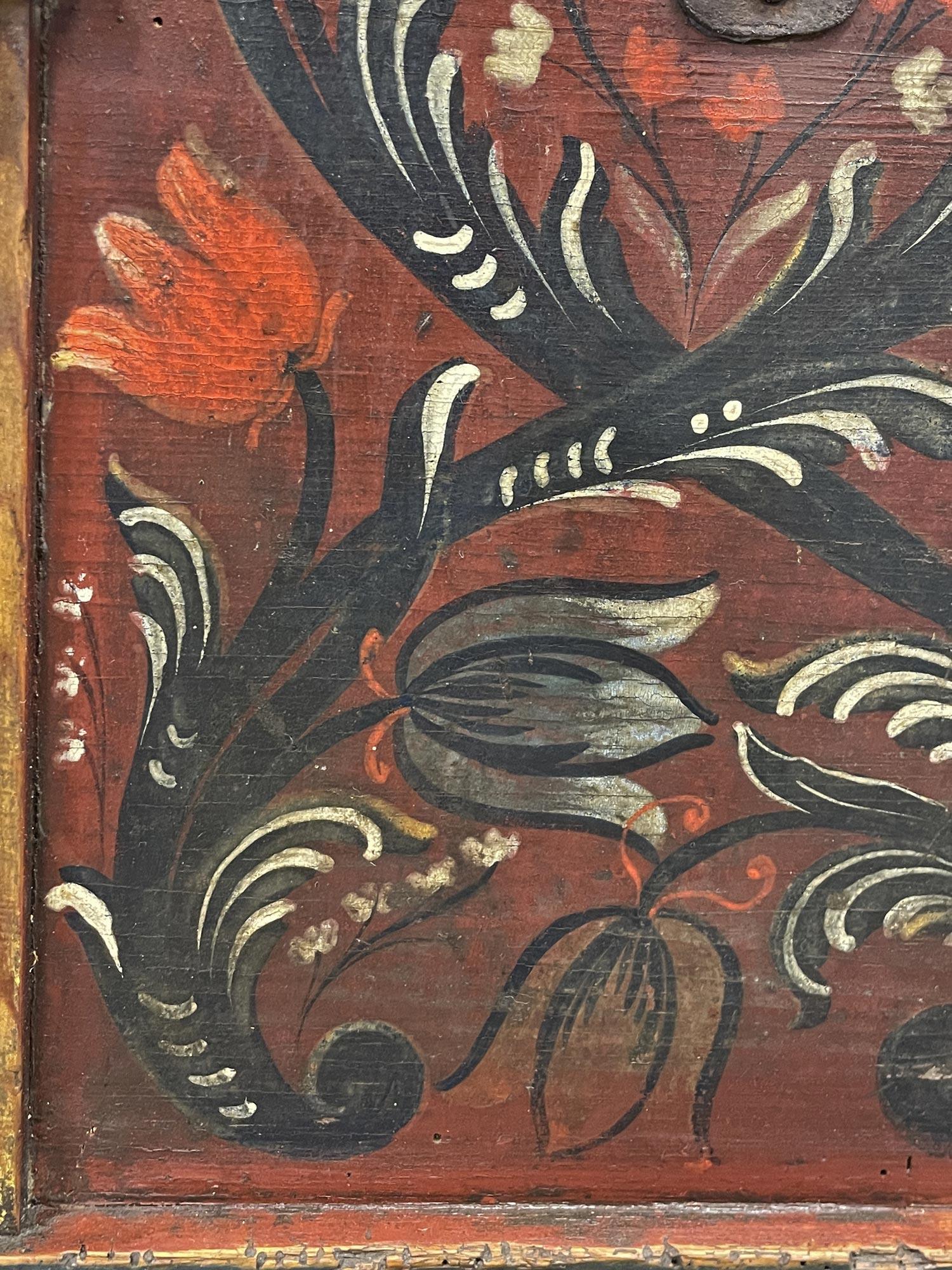 1778 Blue Alpine Painted Blanket Chest in vendita 12