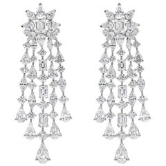 17.78 Carat Fancy Diamond Starburst Drop Chandelier Earrings