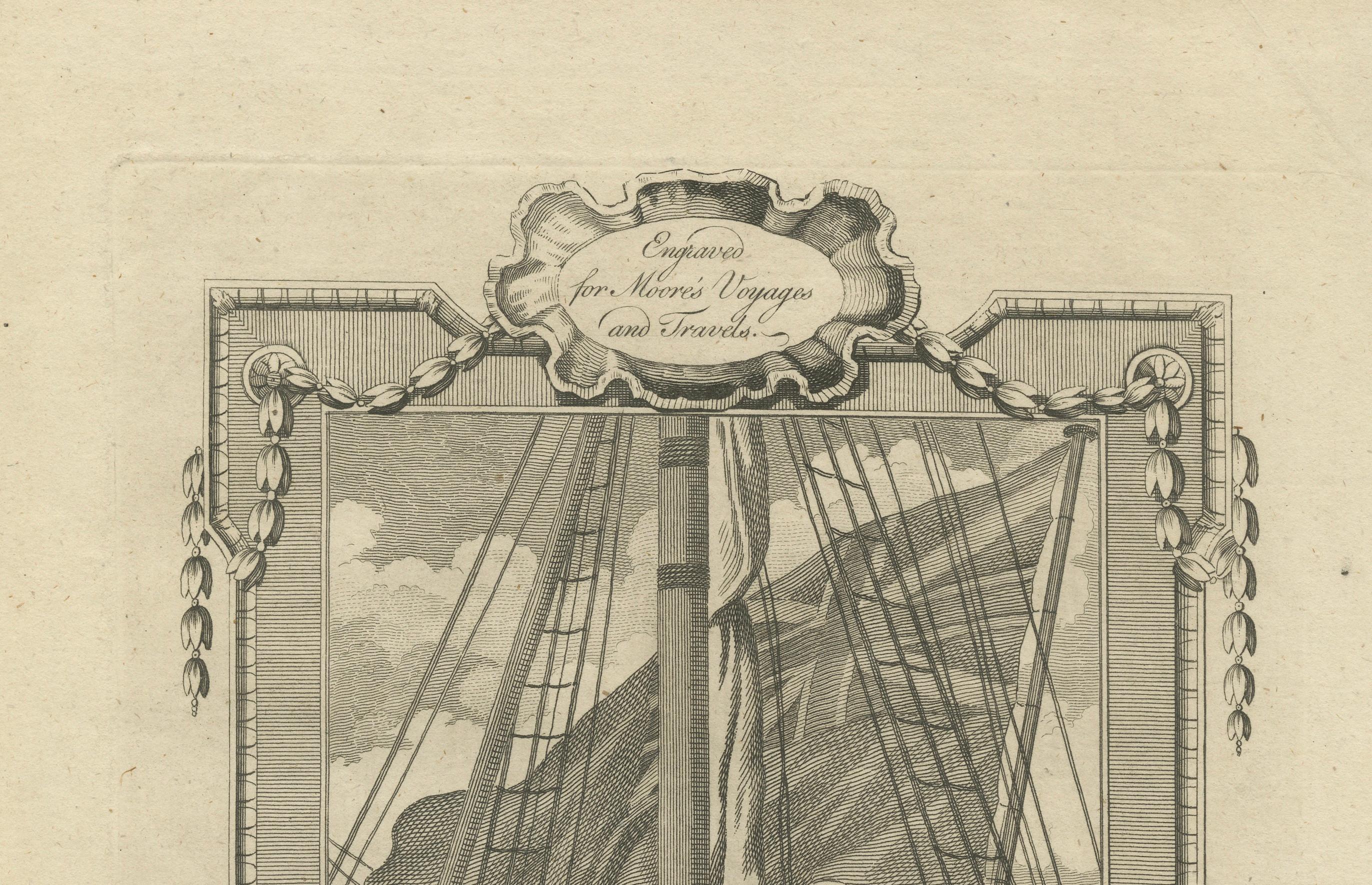 1778 Kupferstich: Captain Cooks zweite Reise - Begegnung mit den Tahitianern (Spätes 18. Jahrhundert) im Angebot