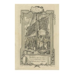 Gravure de 1778 : Le deuxième voyage du capitaine Cook : rencontrer les Tahitiens