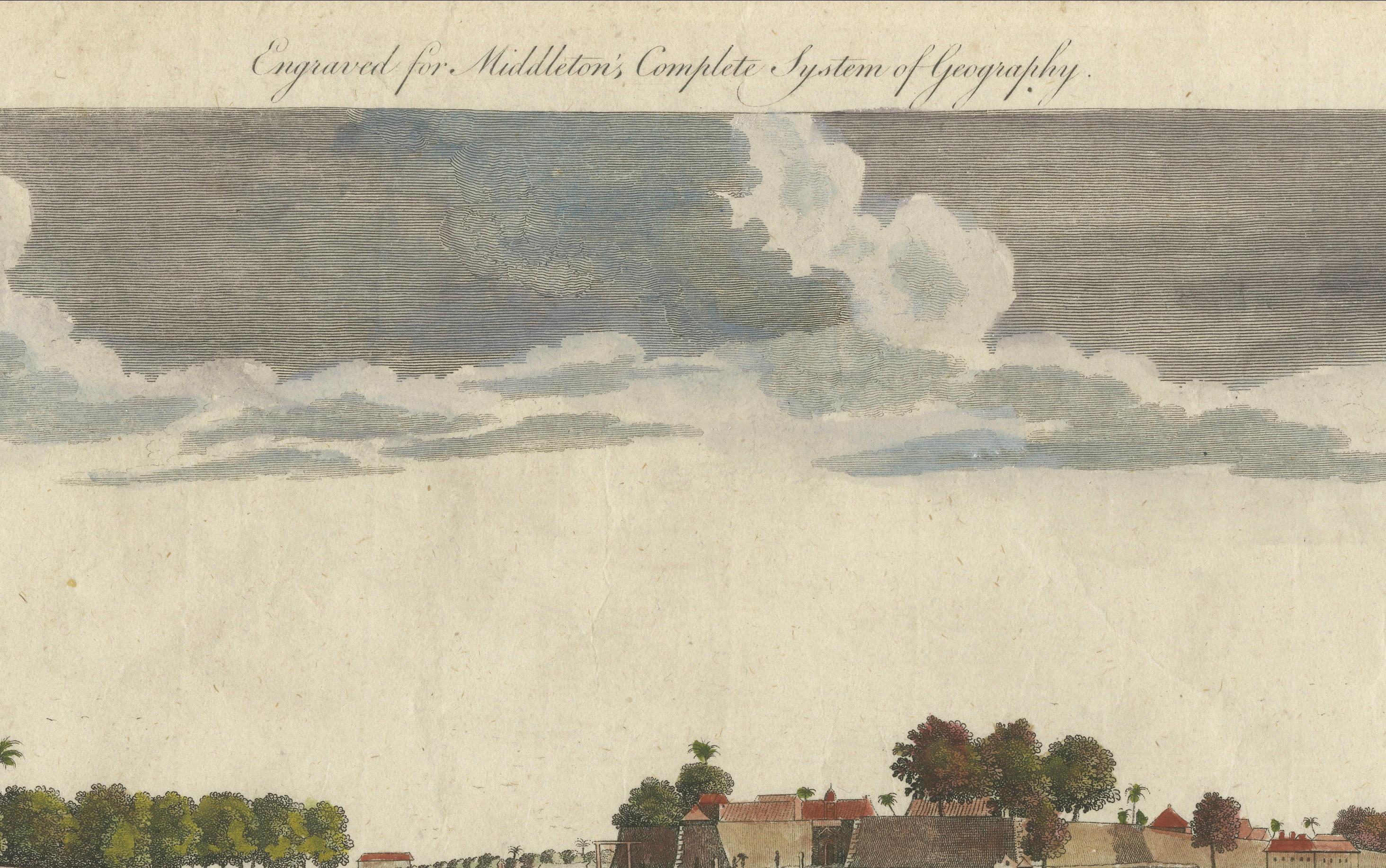 English 1778 View of the Dutch Fortifications and Port of Batavia, Now Jakarta For Sale