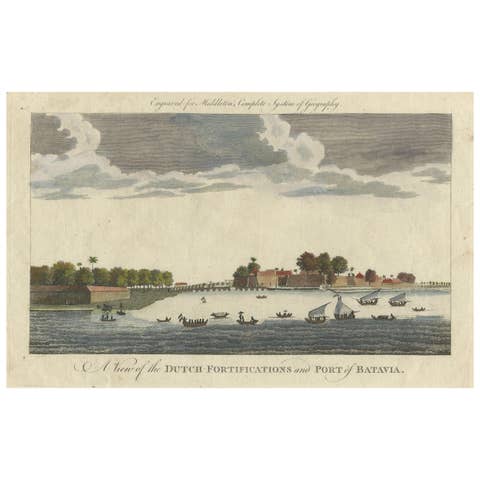 1778 View of the Dutch Fortifications and Port of Batavia, Now Jakarta