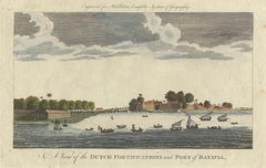1778 View of the Dutch Fortifications and Port of Batavia, Now Jakarta