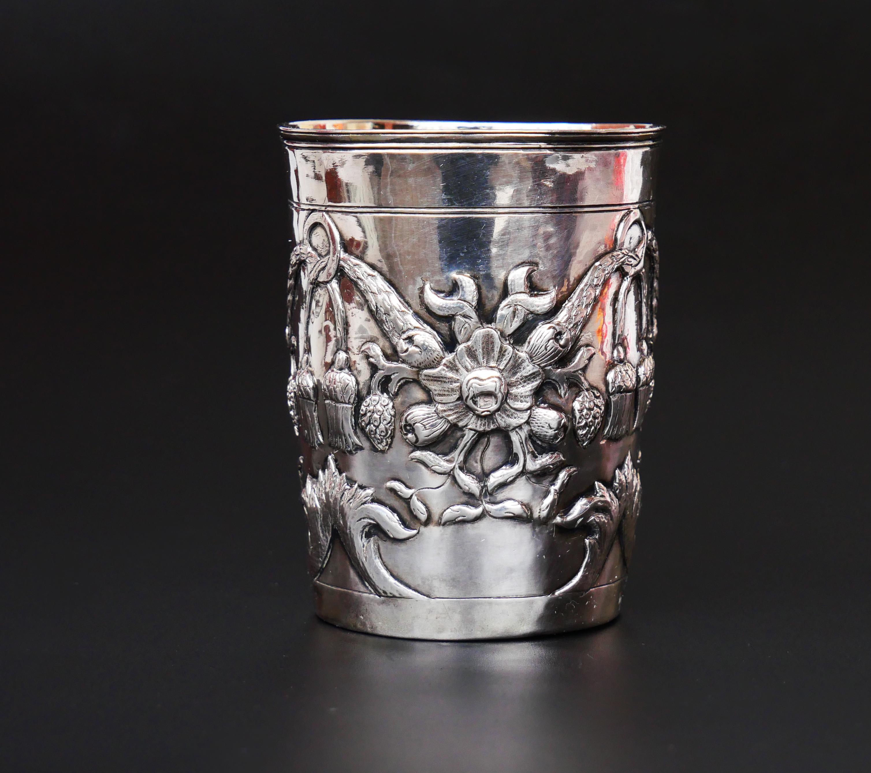 George III 1779 Antique Tsarist Imperial Russian Cup solid 84 Sterling Silver / 102 gr en vente