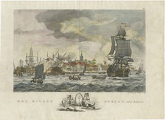 1779 View of Onrust Island Near Batavia with VOC Shipyard Activity