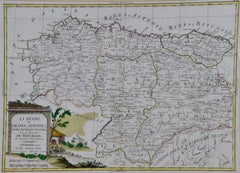 1779 Zatta Hand Colored Map of Northwestern Spain, Including Bilbao & Orviedo