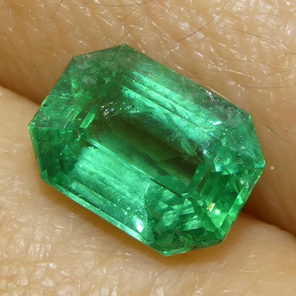 1.77ct Octagonal/Emerald Cut Green Emerald from Zambia (Émeraude verte de Zambie) en vente 5