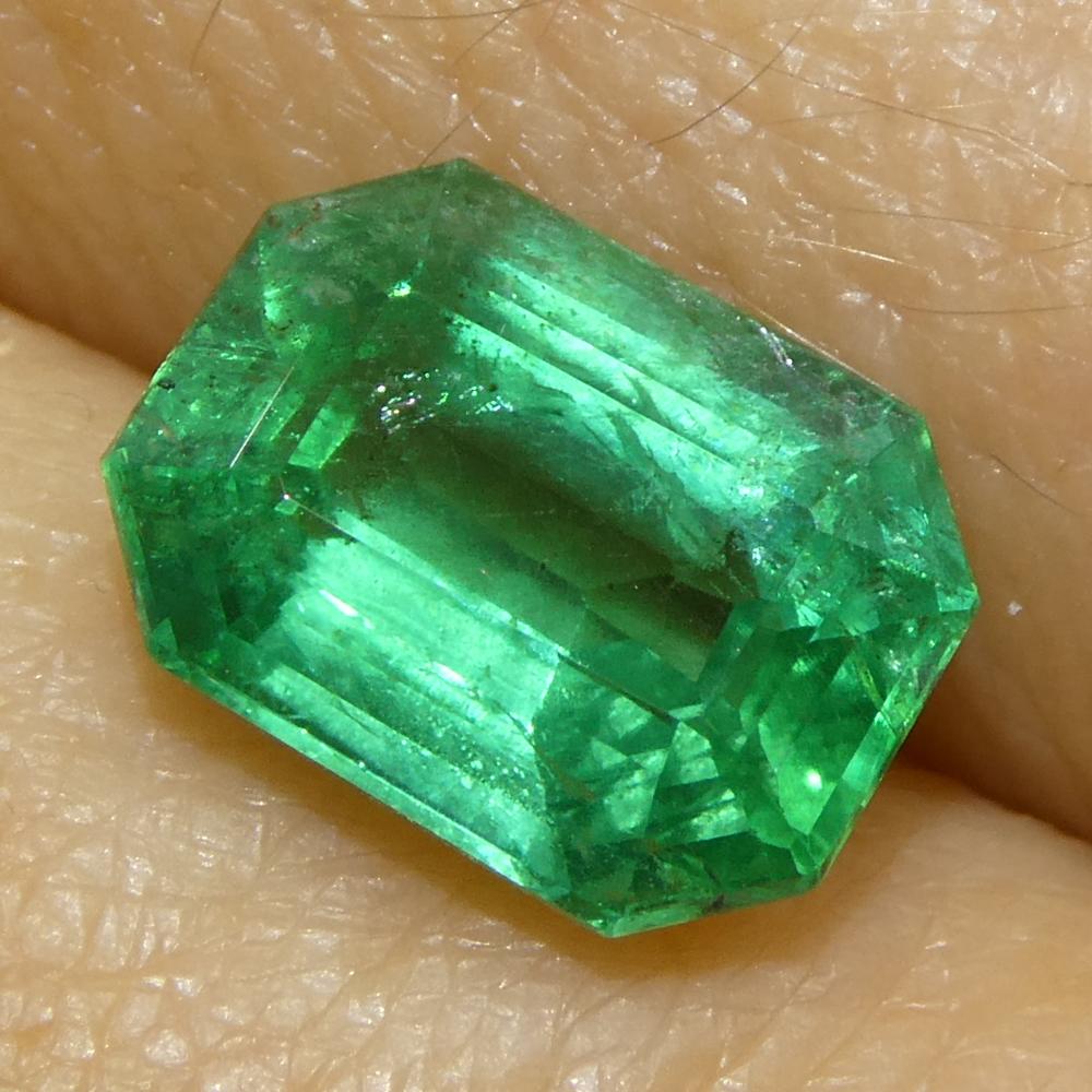 1.77ct Octagonal/Emerald Cut Green Emerald from Zambia (Émeraude verte de Zambie) en vente 6
