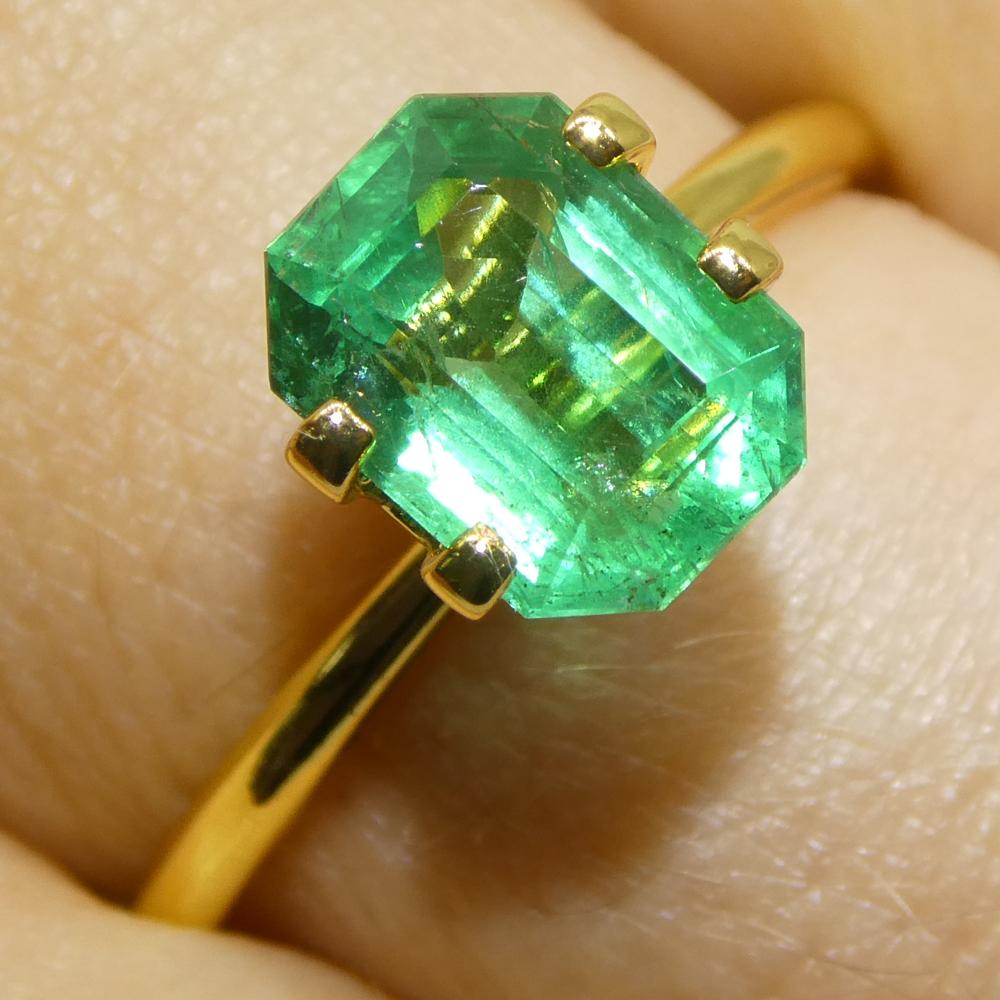 1.77ct Octagonal/Emerald Cut Green Emerald from Zambia (Émeraude verte de Zambie) en vente 7