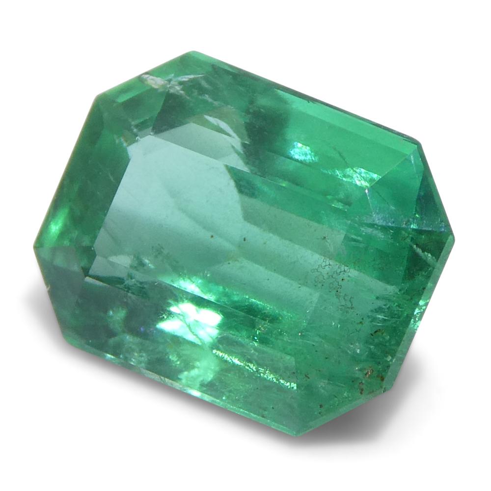 1.77ct Octagonal/Emerald Cut Green Emerald from Zambia (Émeraude verte de Zambie) en vente 3