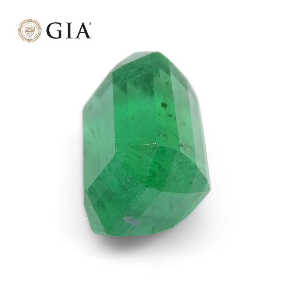 1.77ct Octagonal/Emerald Cut Green Emerald GIA Certified Zambia For Sale 5