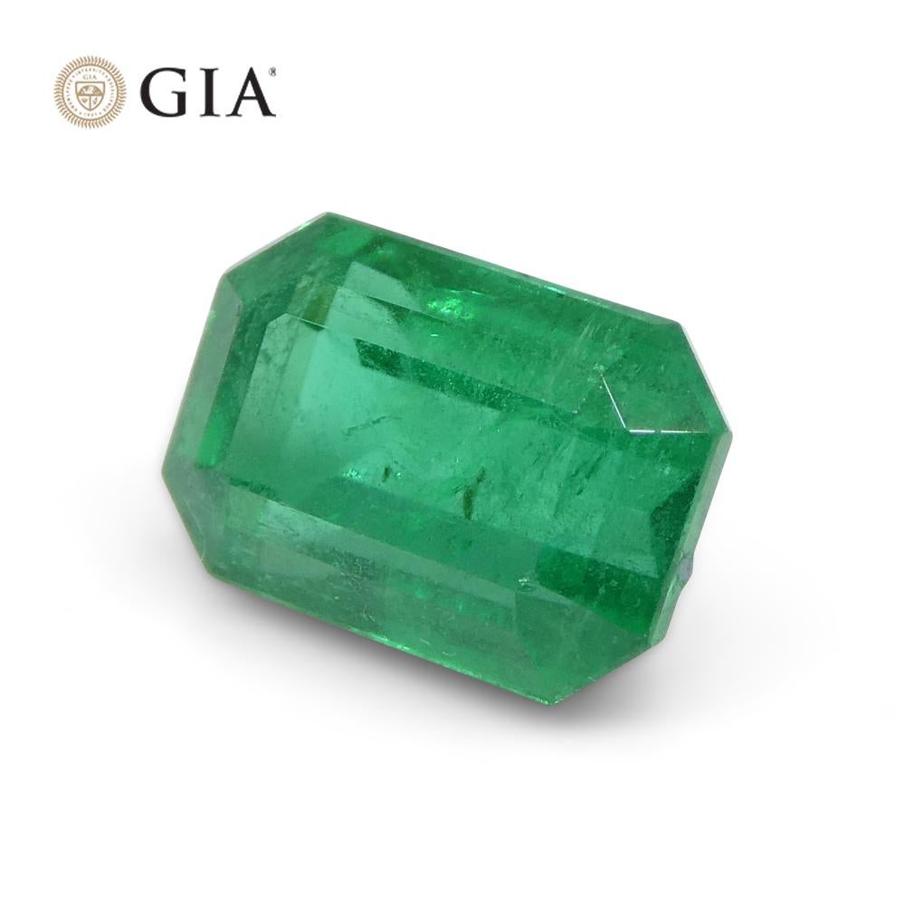 1.77ct Octagonal/Emerald Cut Green Emerald GIA Certified Zambia For Sale 6