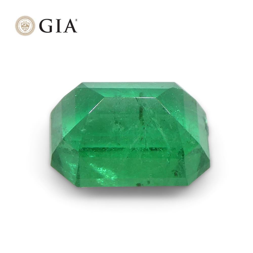 1.77ct Octagonal/Emerald Cut Green Emerald GIA Certified Zambia For Sale 8