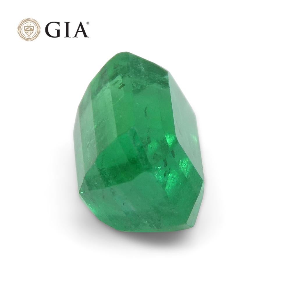 1.77ct Octagonal/Emerald Cut Green Emerald GIA Certified Zambia For Sale 3