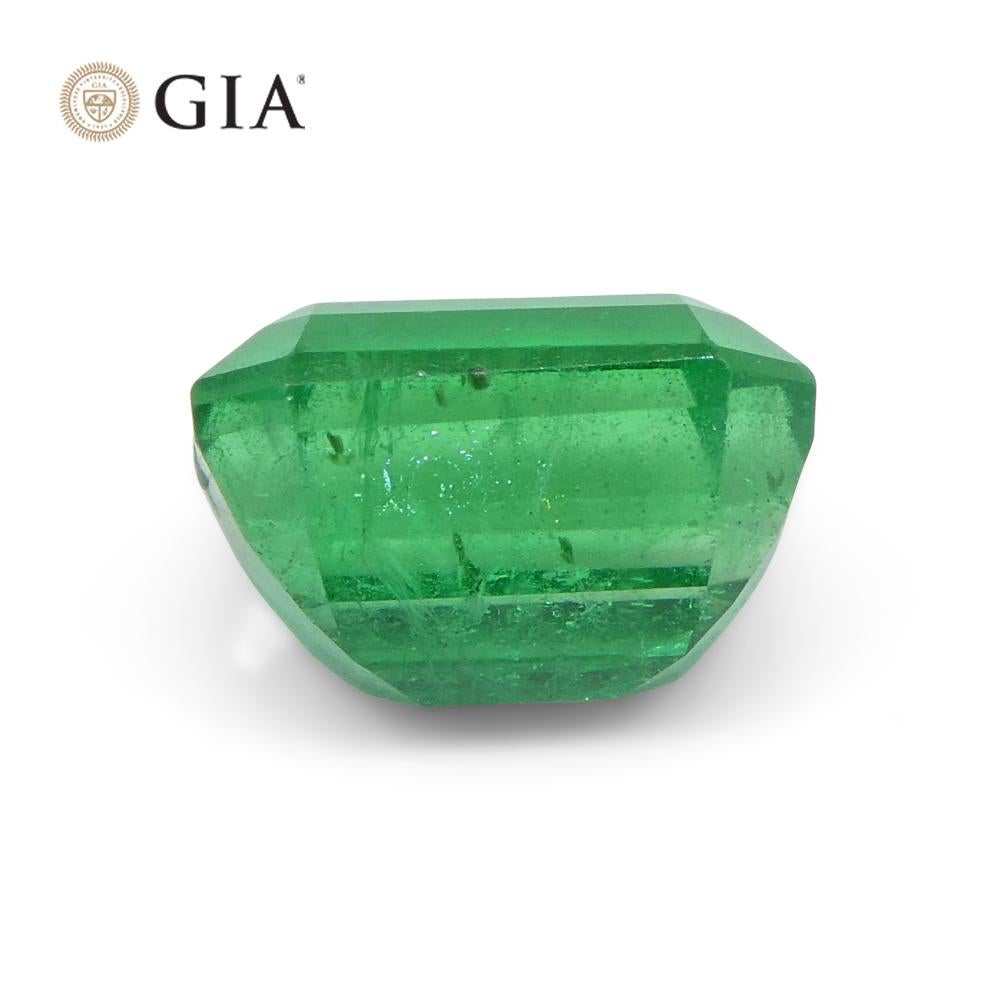 1.77ct Octagonal/Emerald Cut Green Emerald GIA Certified Zambia For Sale 4