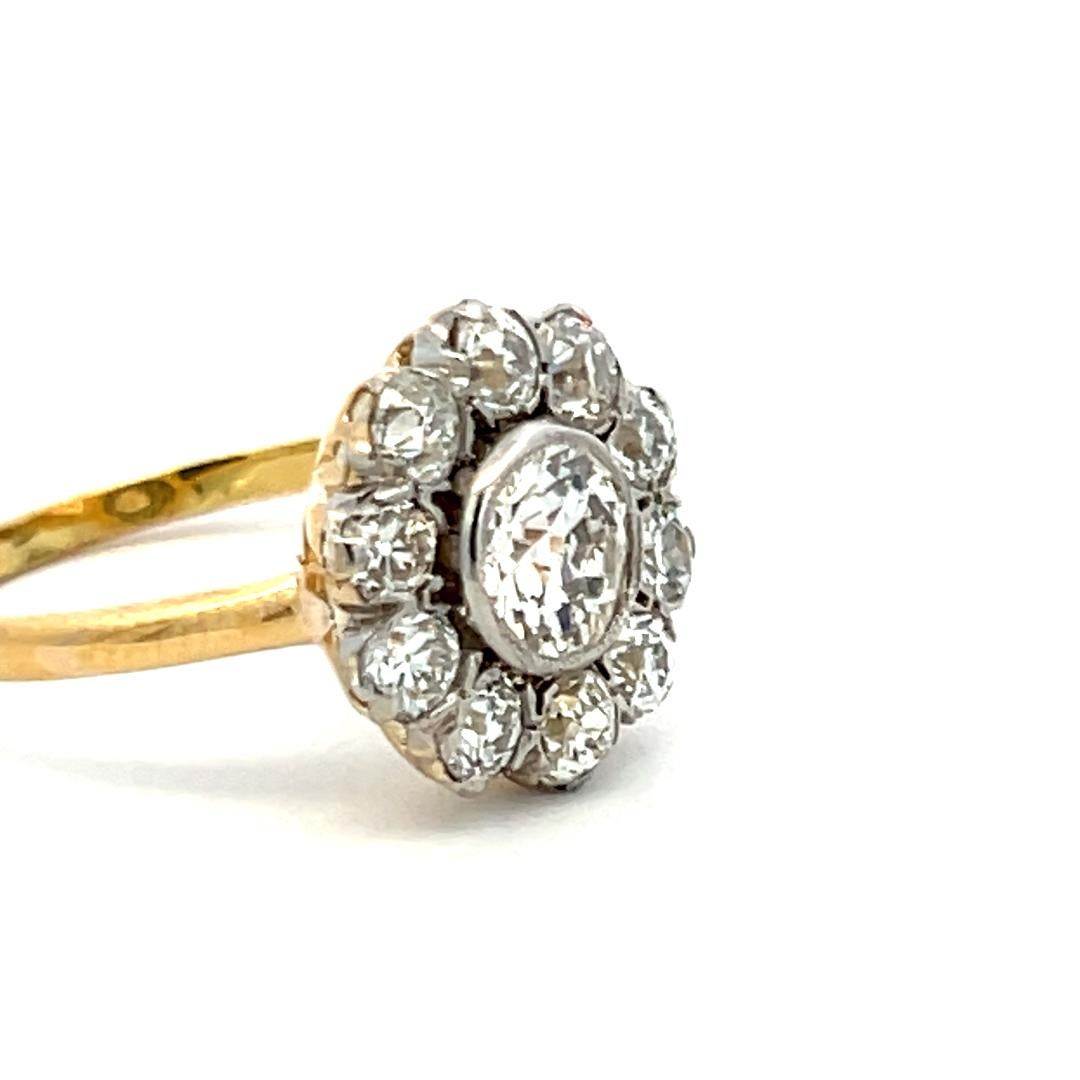 1.77ct Old Miner & Old European Cut Diamond Edwardian Ring 18K/Platinum im Angebot 2