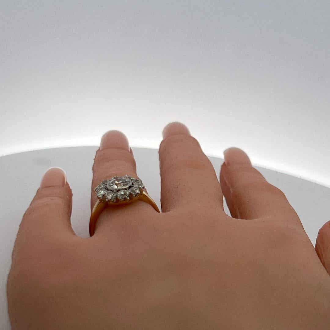 1.77ct Old Miner & Old European Cut Diamond Edwardian Ring 18K/Platinum im Angebot 3