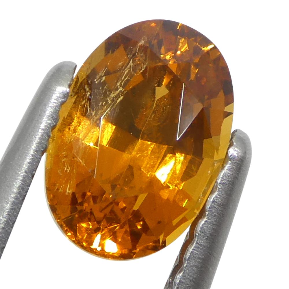 1.77ct Granato ovale Fanta Orange Mandarin Spessartite/Spessartine della Namibia in vendita 6