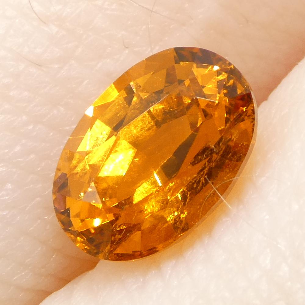 1.77ct Granato ovale Fanta Orange Mandarin Spessartite/Spessartine della Namibia in vendita 7