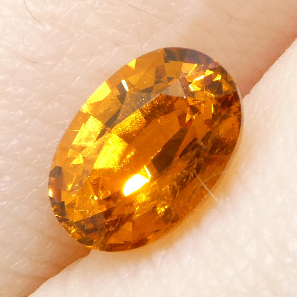 1.77ct Granato ovale Fanta Orange Mandarin Spessartite/Spessartine della Namibia in vendita 8