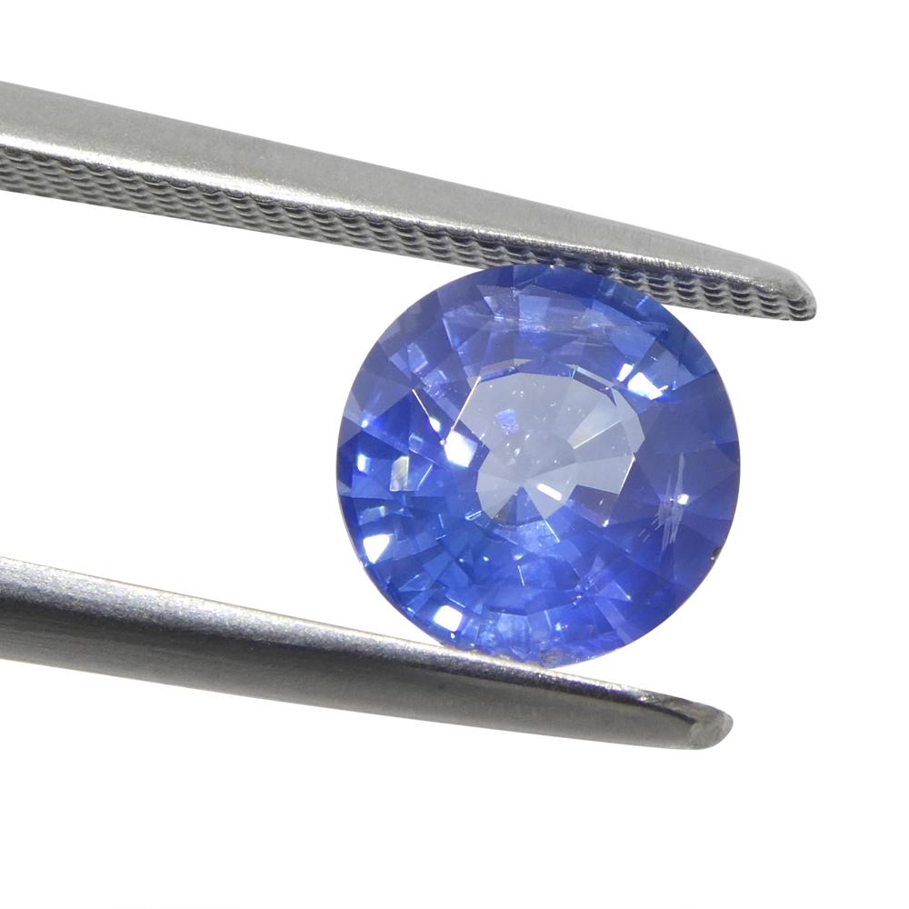 Brilliant Cut 1.77ct Round Blue Sapphire from Sri Lanka For Sale