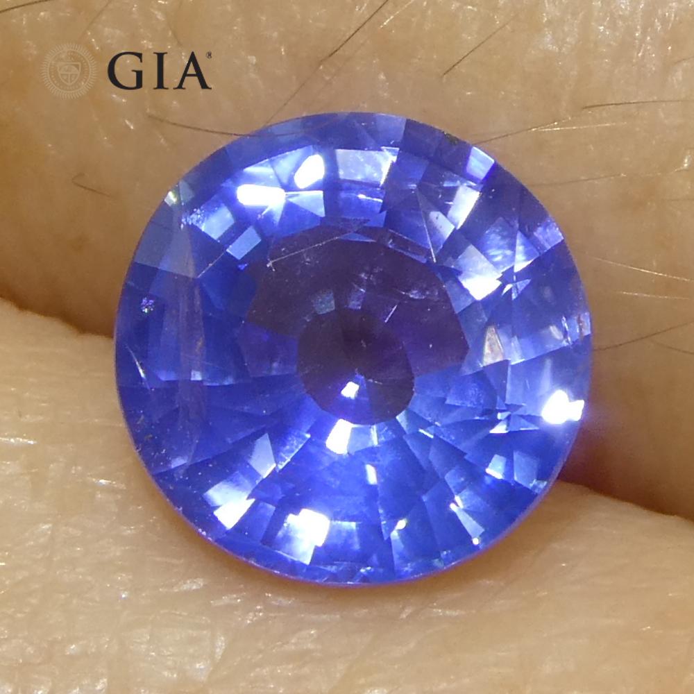 1.77ct Round Blue Sapphire GIA Certified Madagascar For Sale 7