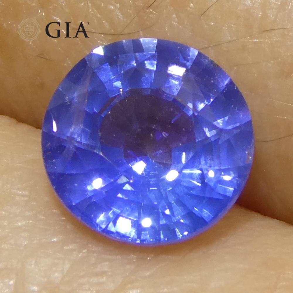 1.77ct Round Blue Sapphire GIA Certified Madagascar For Sale 8