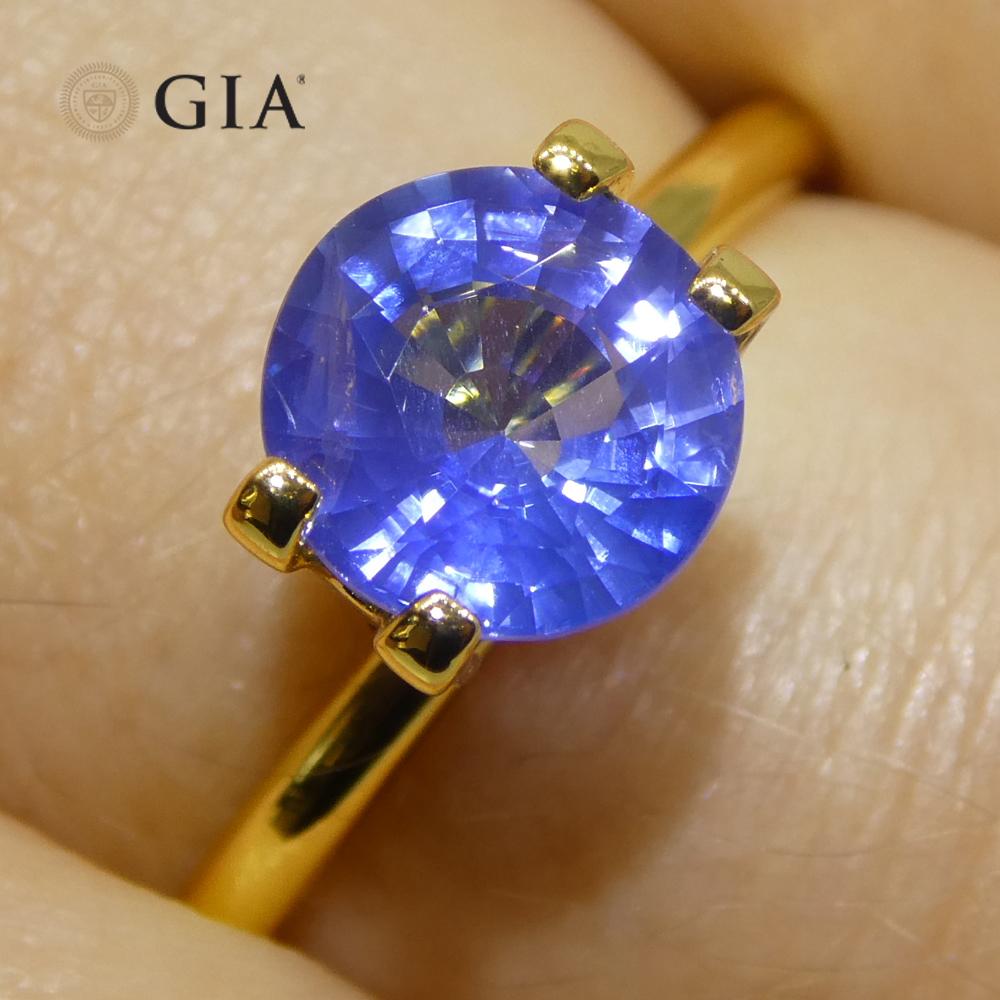 1.77ct Round Blue Sapphire GIA Certified Madagascar In New Condition For Sale In Toronto, Ontario