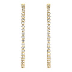 1.77ct Round Brilliant Cut Diamond Hoop Earrings in 14k Yellow Gold