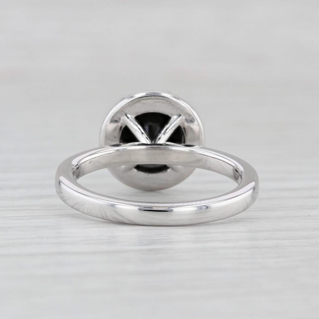 Anello aureolato con diamante bianco nero da 1,77 ct. in oro bianco 14k, misura 8,25, fidanzamento in vendita 2