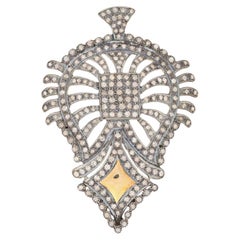 Vintage 1.77ctw Single Cut Diamond Pendant, Silver, 14k Gold Plated, & Gold Plated
