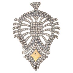 Colgante de diamante talla única de 1,77 ctw, plata, chapado en oro de 14k y chapado en oro