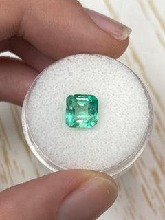 1,78 Carati 7,5x7 Verde Limite Taglio Asscher Smeraldo Colombiano - Gemma di Maggio
