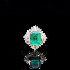1,78 carati di Muzo colombiano "Mariposa", smeraldo e diamante in platino Anello Meghna JEWELS