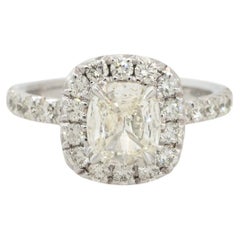 1.78 Carat Cushion Cut Diamond Engagement Ring 18 Karat in Stock
