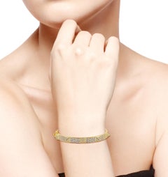 1.78 Carat Diamond 18 Karat Gold Spike Bangle Bracelet