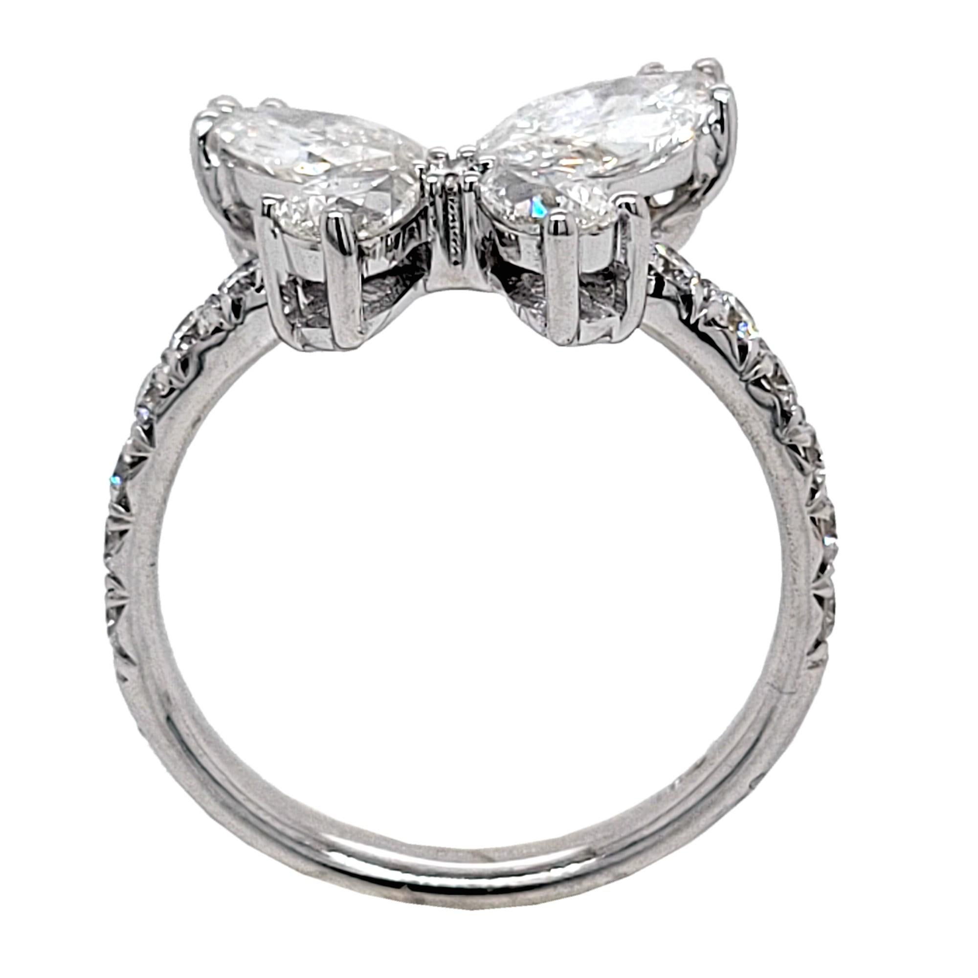 1.78 Carat Diamond Butterfly Ring with French Pave Set Shank en Nuevo estado para la venta en Los Angeles, CA