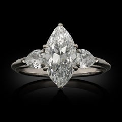 1.78 Carat Marquise Statement Brilliant White 18K Gold Classic Charm Signature