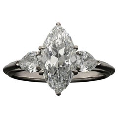 1.78 Carat Marquise Statement Brilliant White 18K Gold Classic Charm Signature