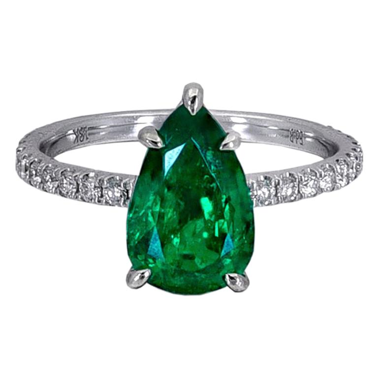 1.78 Pear Shape Diamond Engagement Ring Platinum For Sale at 1stDibs ...