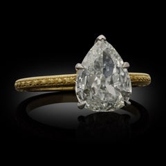 1.78 Carat Pear Statement Brilliant White  Gold Pure Sophistication Diamond Ring