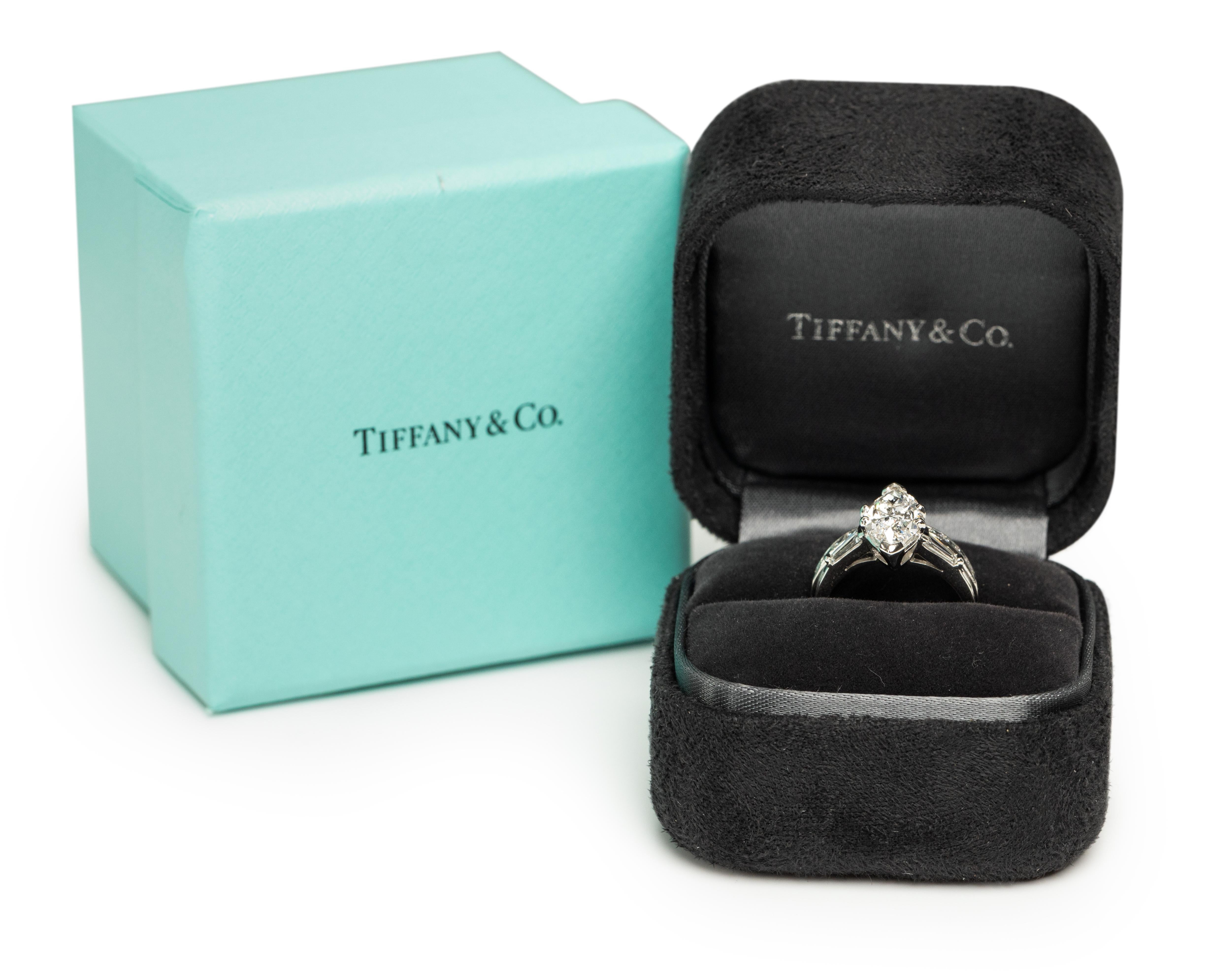 1.78 Carat Retro Diamond Platinum Tiffany & Co. Engagement Ring 3