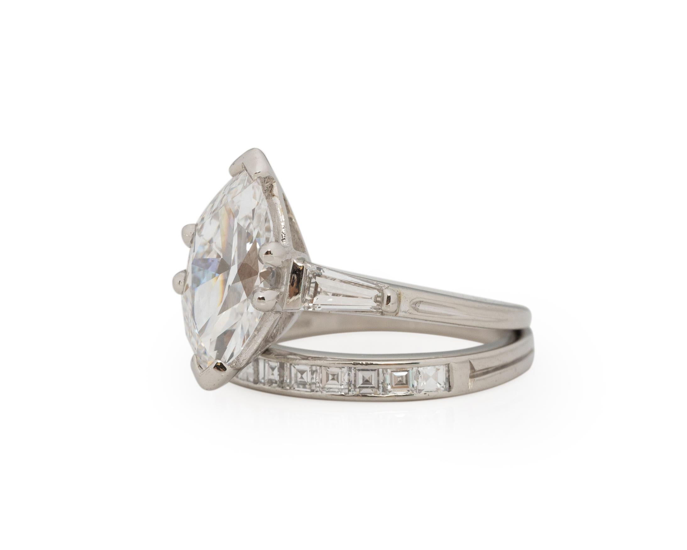 Marquise Cut 1.78 Carat Retro Diamond Platinum Tiffany & Co. Engagement Ring
