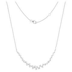 1.78 Carat SI/H Round Brilliant Cut Diamond Zigzag Necklace 14 Karat White Gold