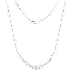 1,78 Carati SI/H Diamante rotondo taglio brillante Collana a zig zag in oro bianco 14 carati