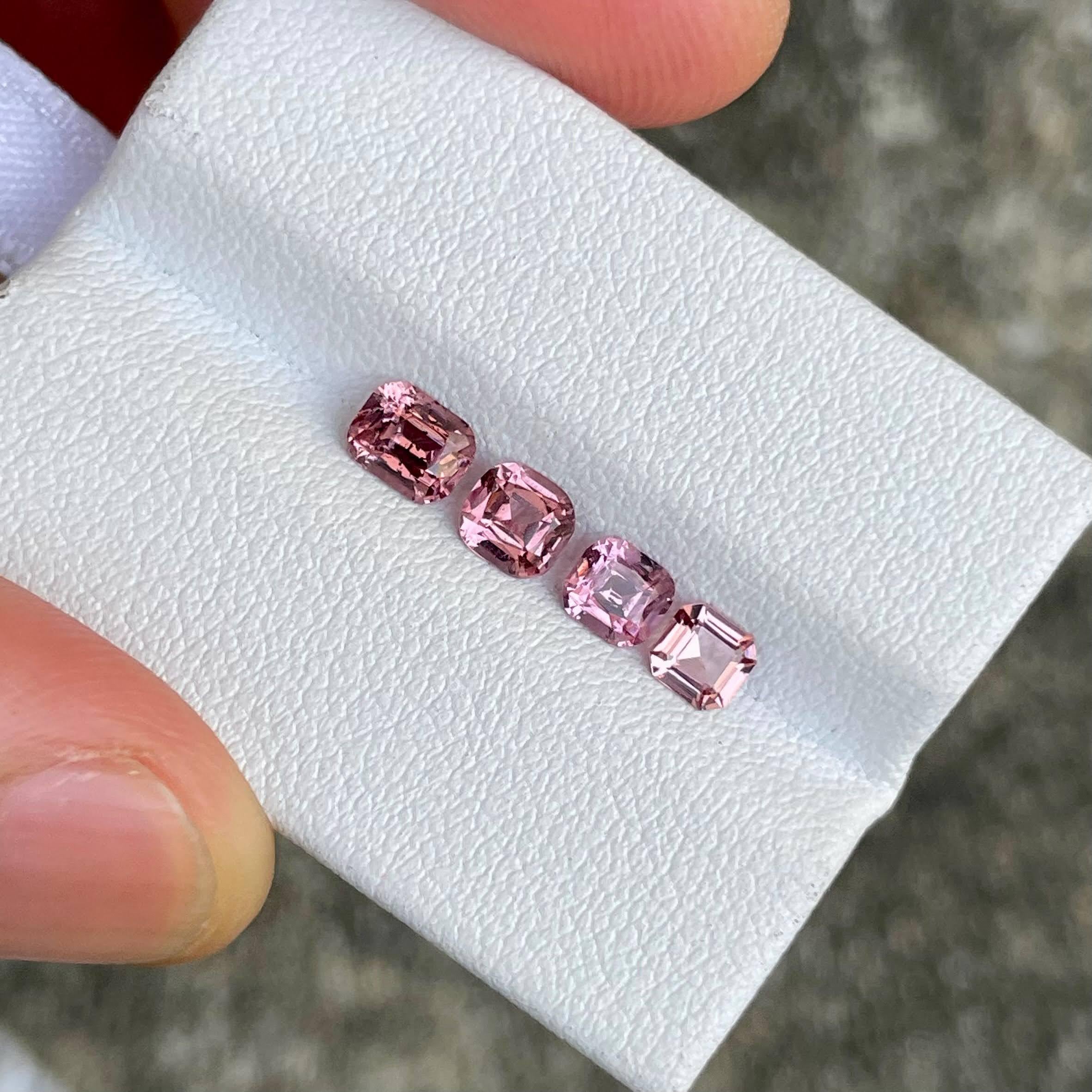 1.78 carats 4 Piece Deep Pink Spinel Gems Lot Mix Cut from Burma For Sale 1