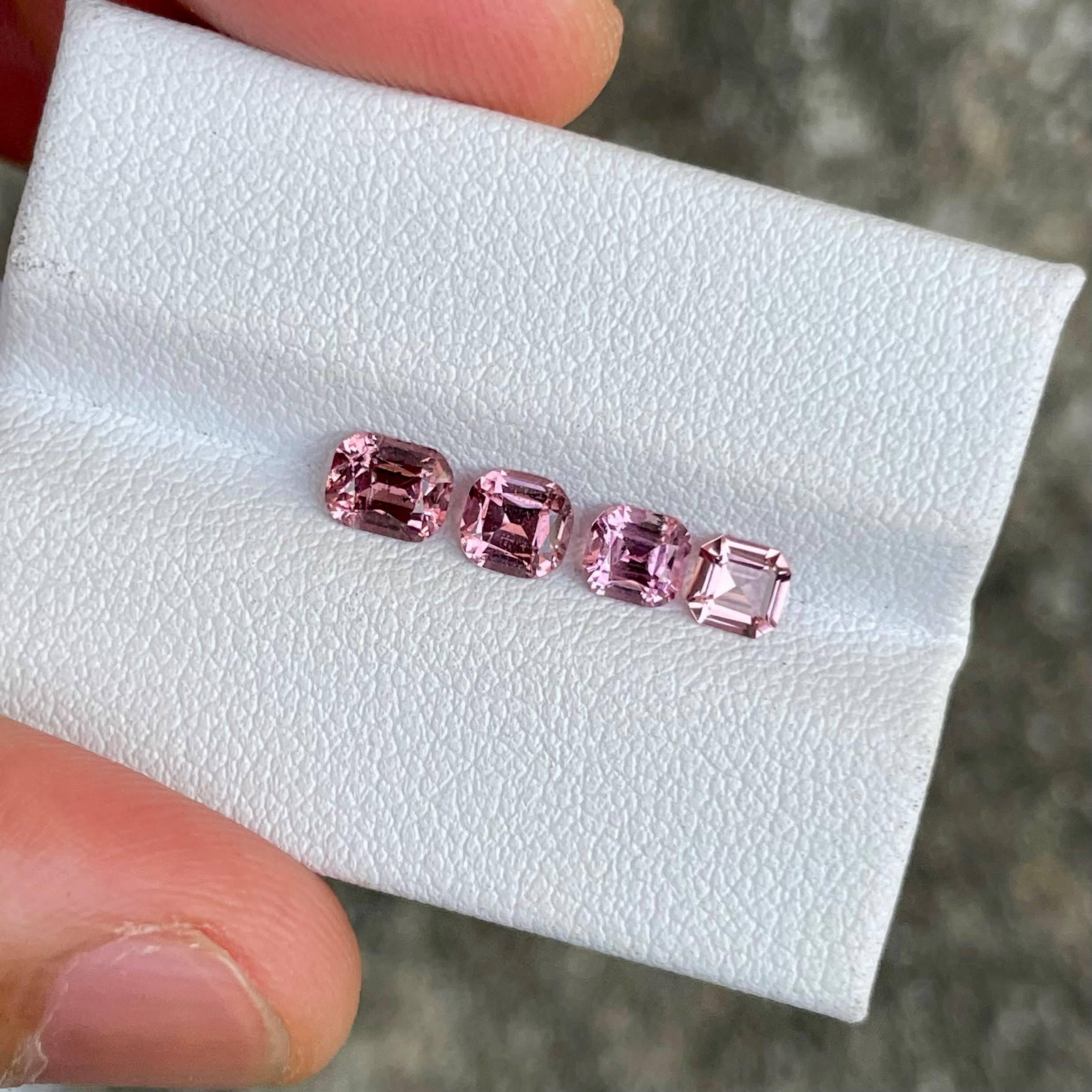 1.78 carats 4 Piece Deep Pink Spinel Gems Lot Mix Cut from Burma For Sale 2