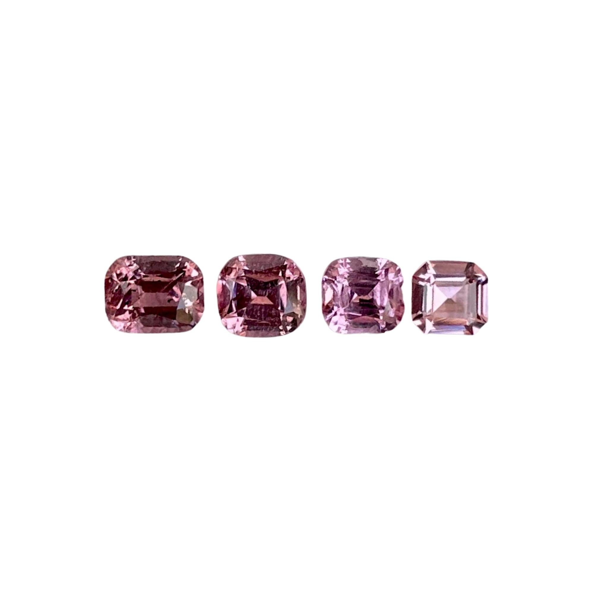 1.78 carats 4 Piece Deep Pink Spinel Gems Lot Mix Cut from Burma For Sale 3